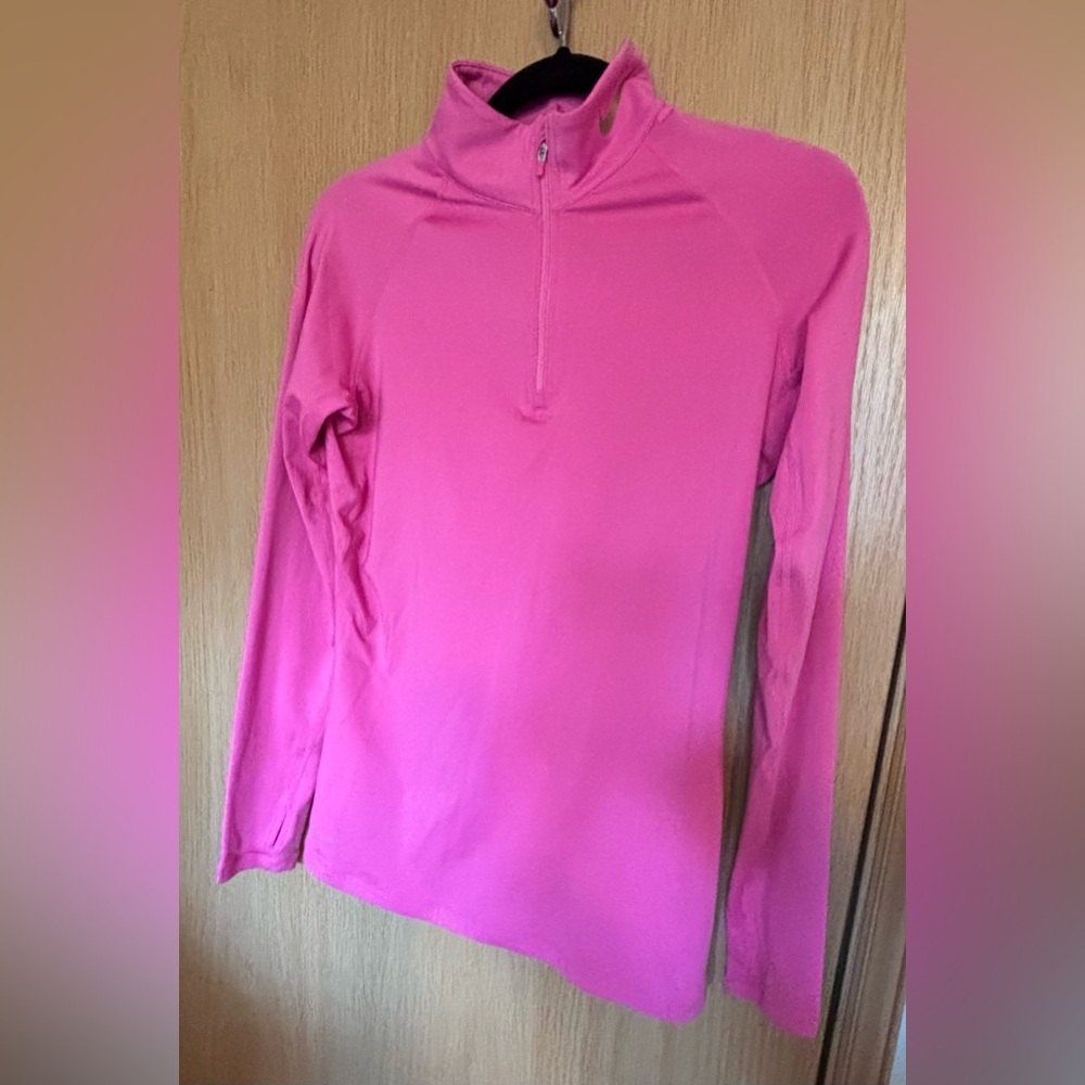 Nike zip-pullover dry fit jacket/top. Bright pink. Medium